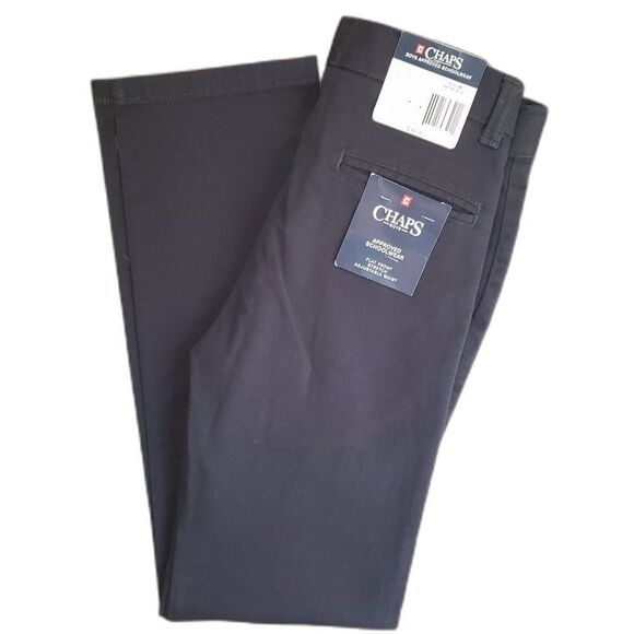 Chaps NWT Boy Approved School Wear Pants Black Size 10 Slim - Picture 2 of 8